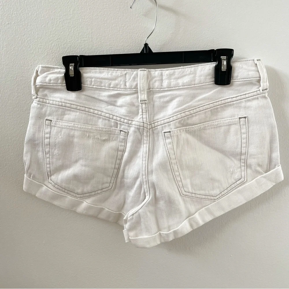 Free People Romeo Rolled Mid rise white button fly shorts - Picture 4 of 5